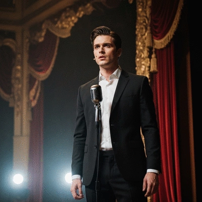 Figure skater in a beautiful, well-maintained costume on the ice, performing with grace and confidence